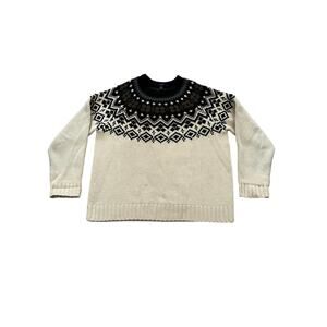 Vintage J.Crew Mens Fair Isle Nordic Wool Alpaca Blend Crewneck Sweater Sz XL